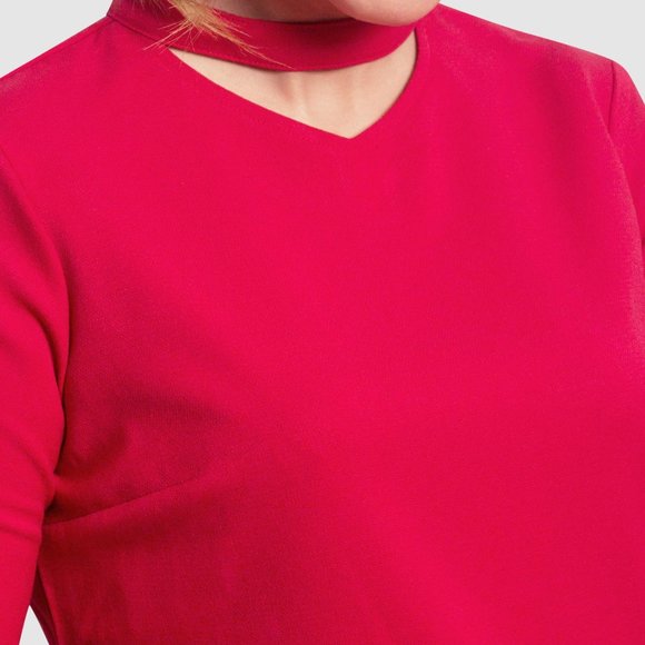 OLGYN Women’s Bell-Sleeve Red Top - Picture 4 of 5